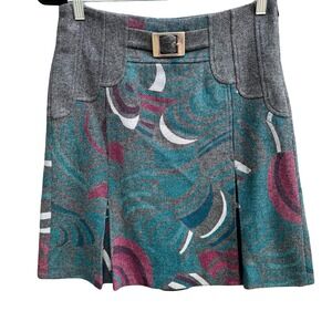 Custo Barcelona Vintage Y2K Wool Cashmere Mod Retro Designer Sample Mini Skirt 4